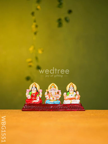 Polyresin Lakshmi-Ganesha-Saraswathi Idol - Wbg1551 Figurine Rg