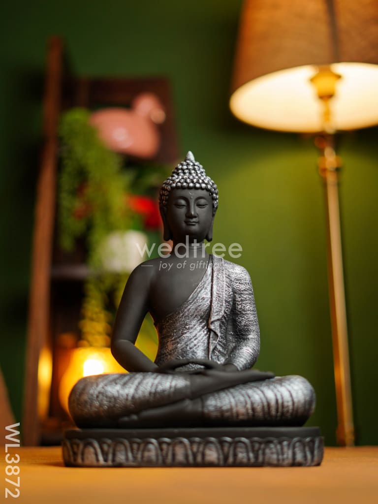 Polyresin Buddha On Podium - 12 Inch Wl3872 Showpieces