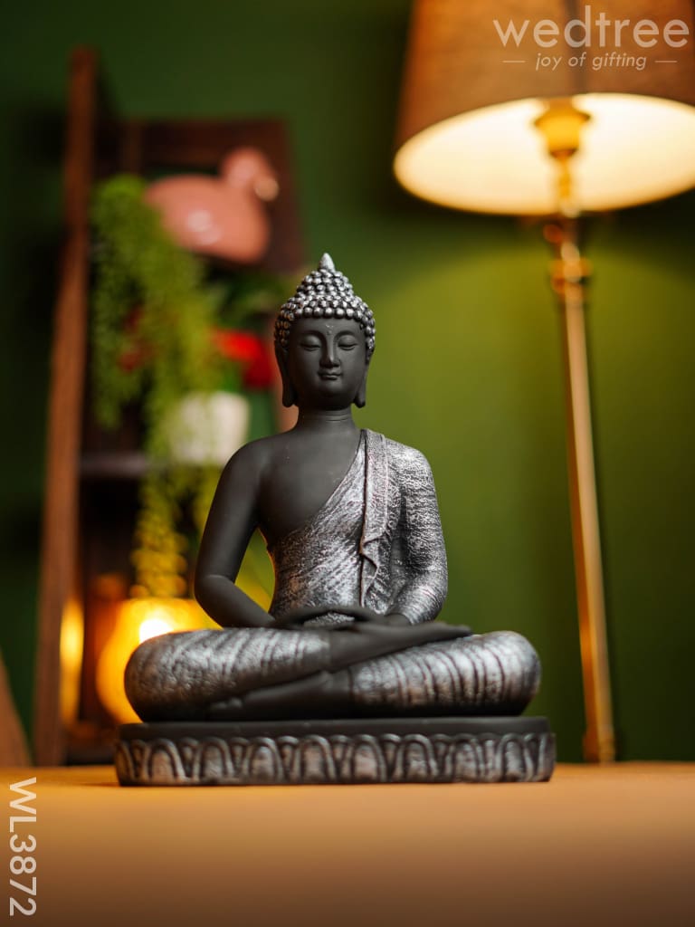 Polyresin Buddha On Podium - 12 Inch Wl3872 Showpieces