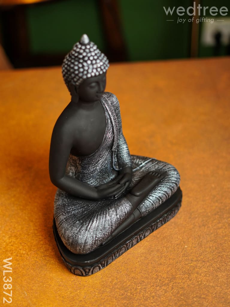 Polyresin Buddha On Podium - 12 Inch Wl3872 Showpieces