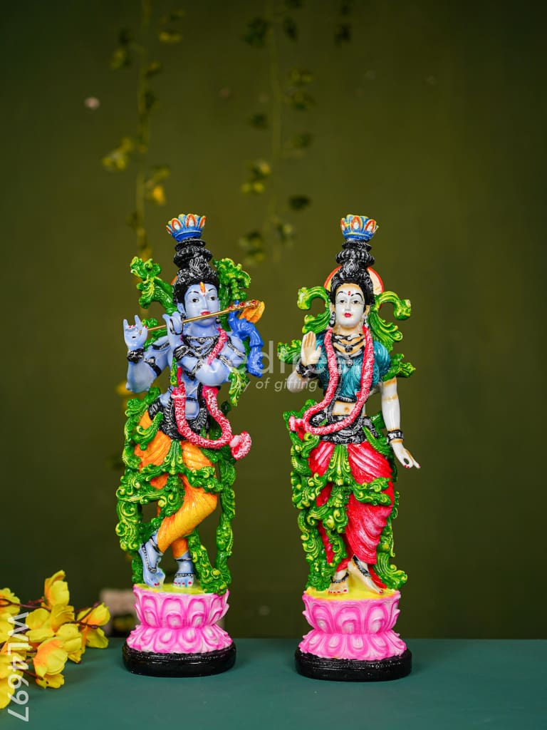 Polyresin Radha Krishna Idol - 14 Inch Wl4697 Showpieces