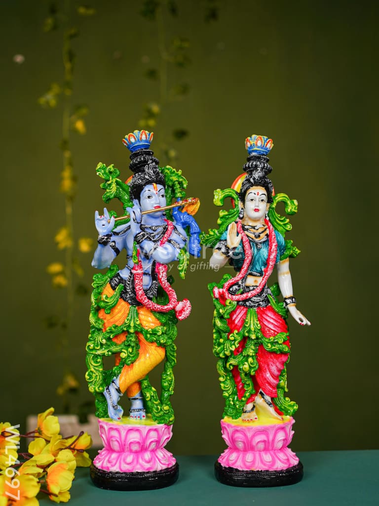 Polyresin Radha Krishna Idol - 14 Inch Wl4697 Showpieces