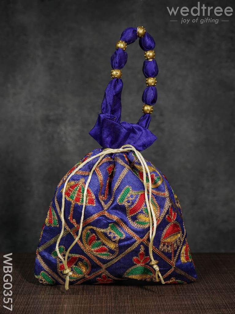 Potli Bag - Festive Theme Multi Coloured Embroidery Wbg0357 Bags