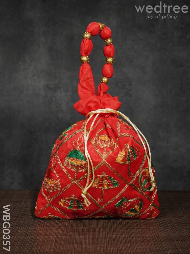 Potli Bag - Festive Theme Multi Coloured Embroidery Wbg0357 Bags