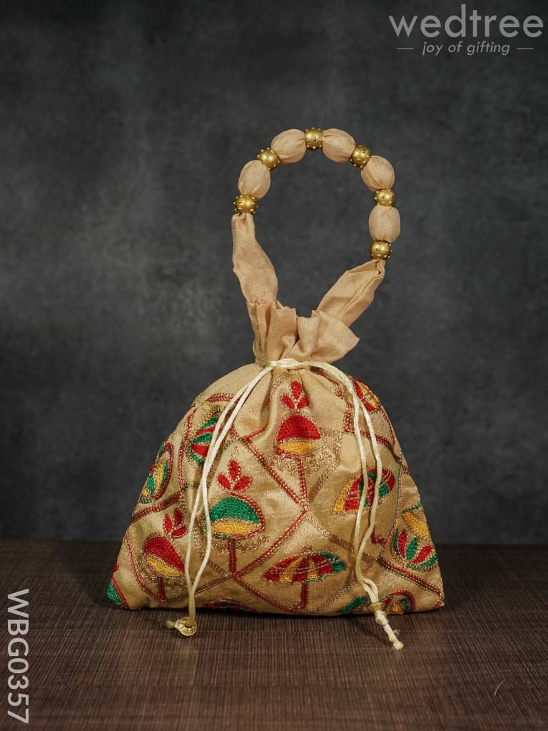 Potli Bag - Festive Theme Multi Coloured Embroidery Wbg0357 Bags