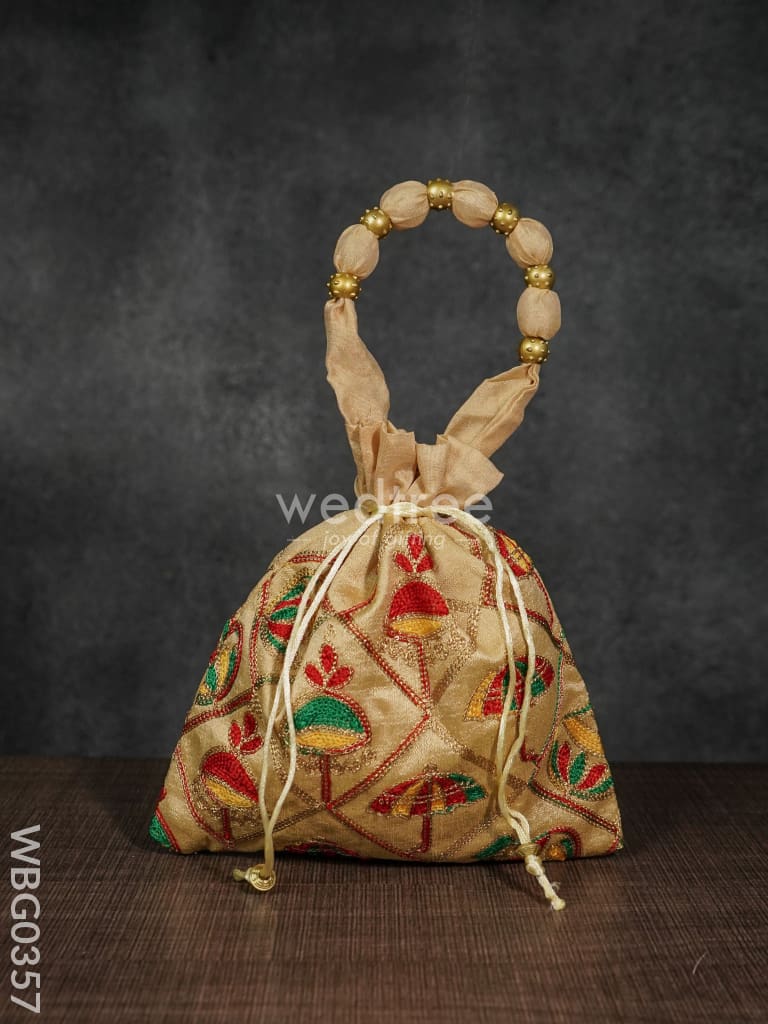 Potli Bag - Festive Theme Multi Coloured Embroidery Wbg0357 Bags