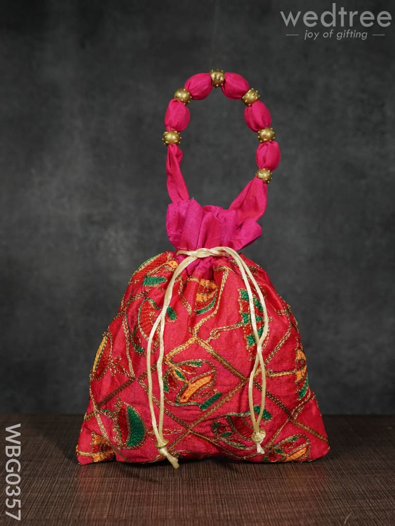 Potli Bag - Festive Theme Multi Coloured Embroidery Wbg0357 Bags