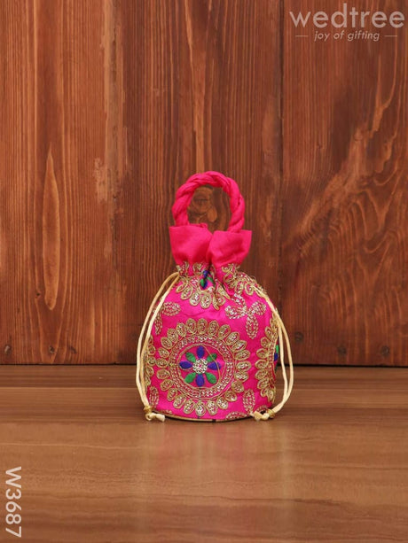 Potli Bag - Thread Embroidery With Chamki Work W3687 Bags