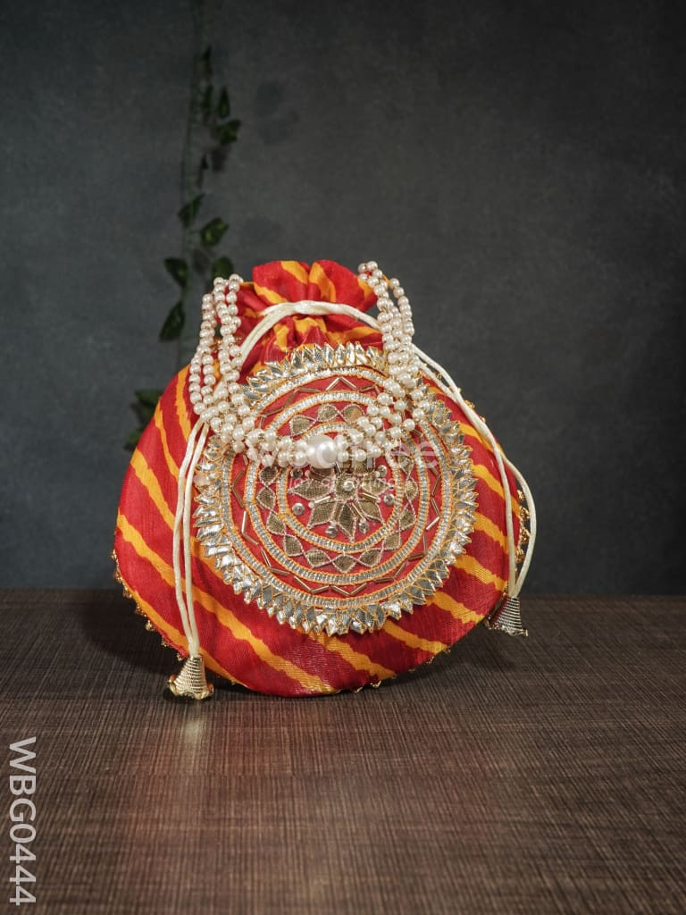 Potli Bag With Bandani Design - Wbg0444 Bags