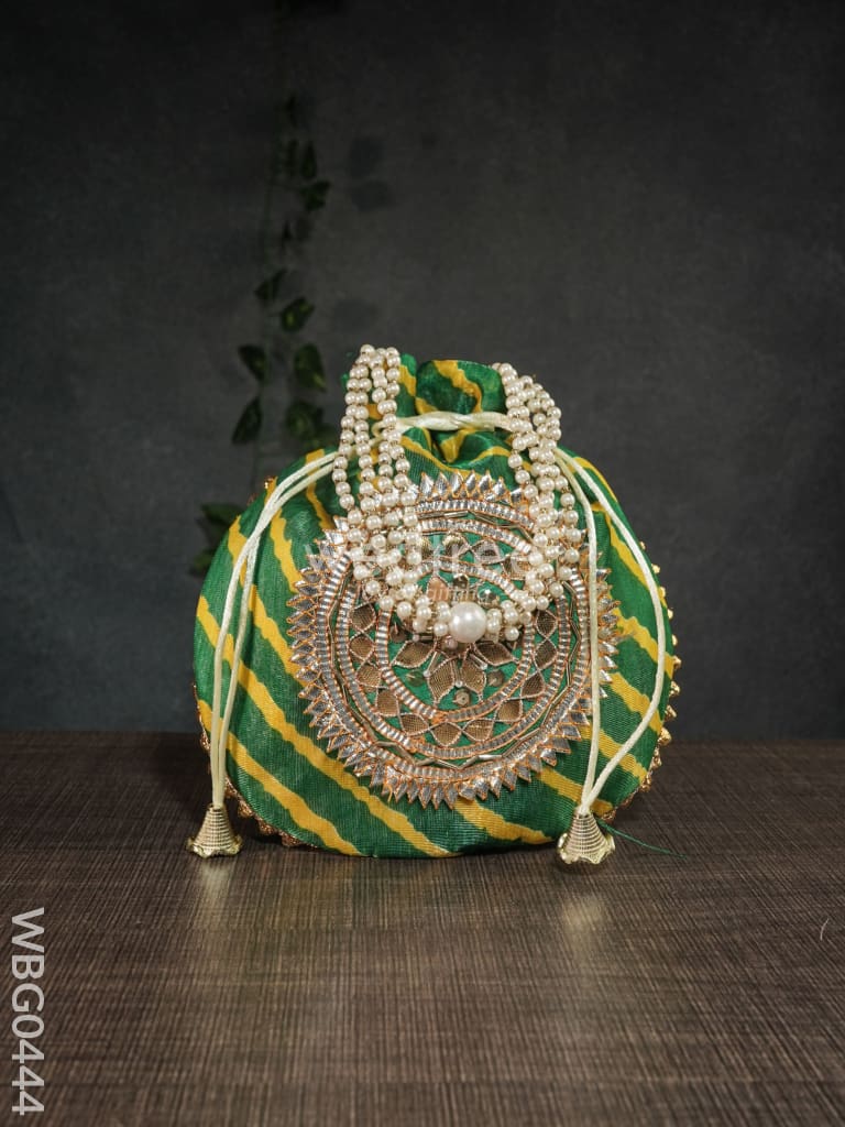 Potli Bag With Bandani Design - Wbg0444 Bags