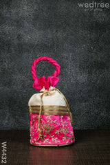 Potli Bag With Flower Embroidery Lace - W4432 Bags