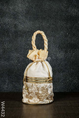 Potli Bag With Flower Embroidery Lace - W4432 Bags