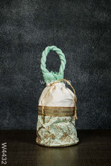 Potli Bag With Flower Embroidery Lace - W4432 Bags