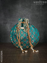 Potli Bag With Golden Block Prints - Wbg0334 Bags