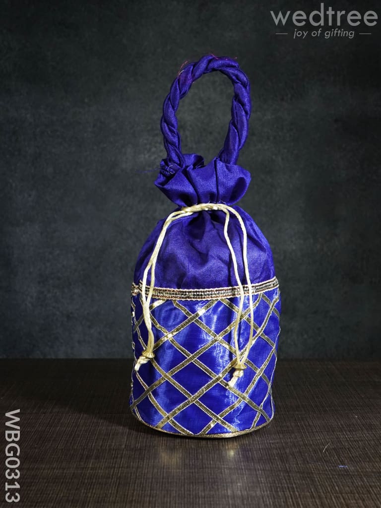 Potli Bag With Golden Lace Work - Wbg0313 Bags