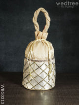 Potli Bag With Golden Lace Work - Wbg0313 Bags