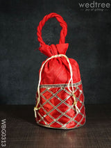 Potli Bag With Golden Lace Work - Wbg0313 Bags