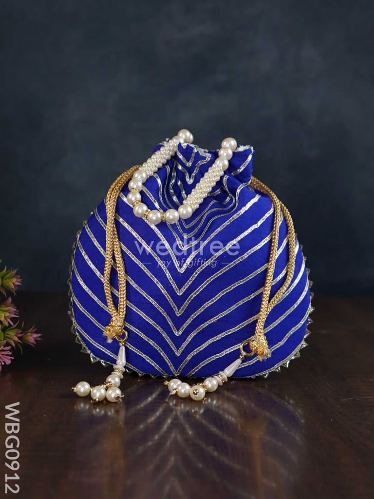 Potli Bag With Golden Lace Work - Wbg0912 Bags