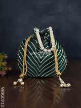 Potli Bag With Golden Lace Work - Wbg0912 Bags