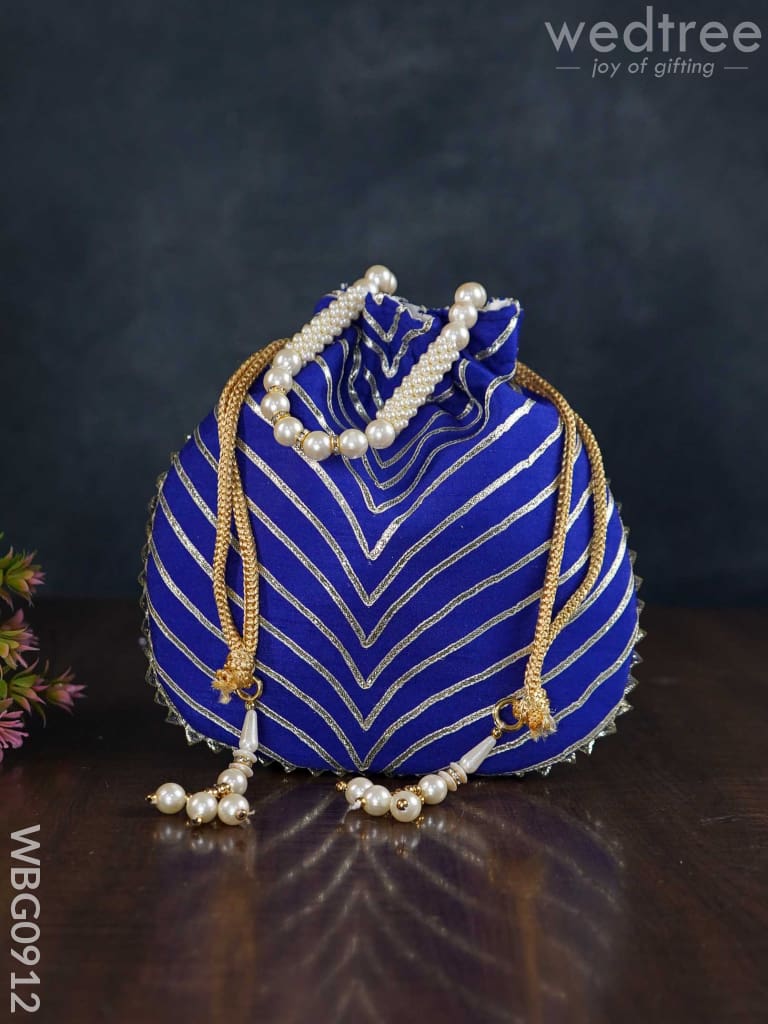 Potli Bag With Golden Lace Work - Wbg0912 Bags