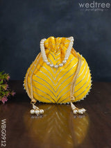 Potli Bag With Golden Lace Work - Wbg0912 Bags