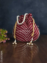 Potli Bag With Golden Lace Work - Wbg0912 Bags