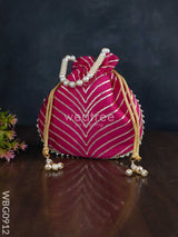 Potli Bag With Golden Lace Work - Wbg0912 Bags