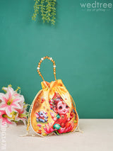 Potli Bag With Lakshmi Design - Wbg1478 Bags