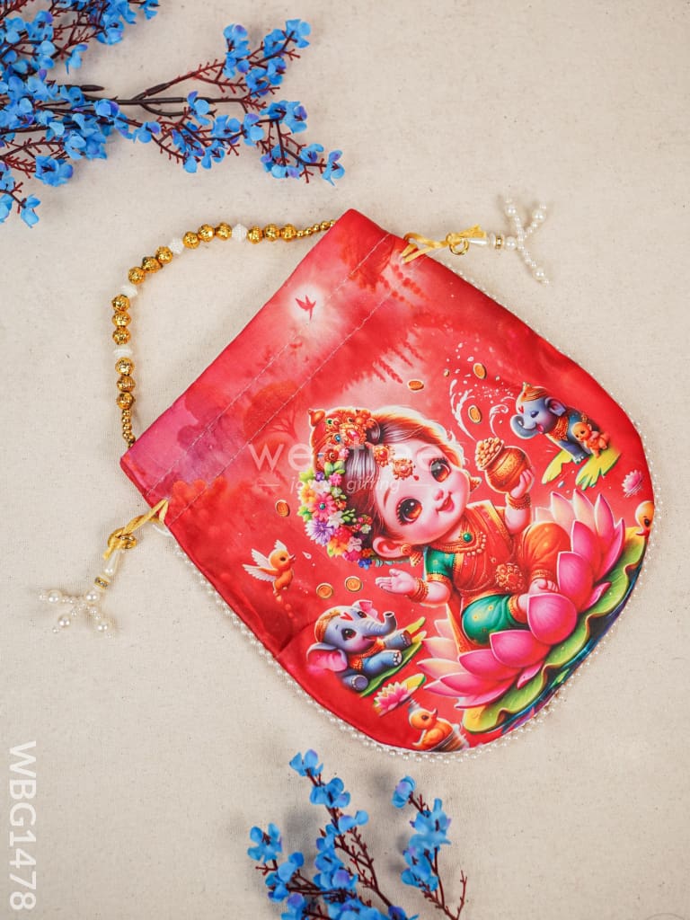 Potli Bag With Lakshmi Design - Wbg1478 Bags