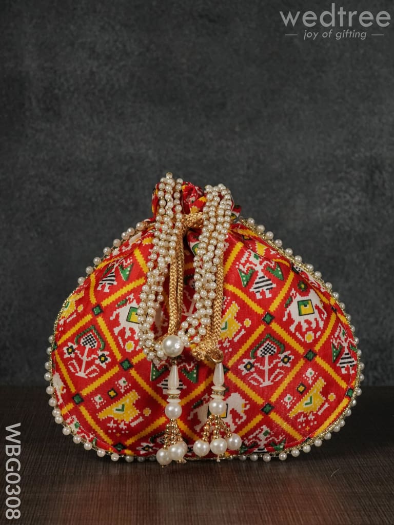 Potli Bag With Patola Design - Wbg0308 Bags