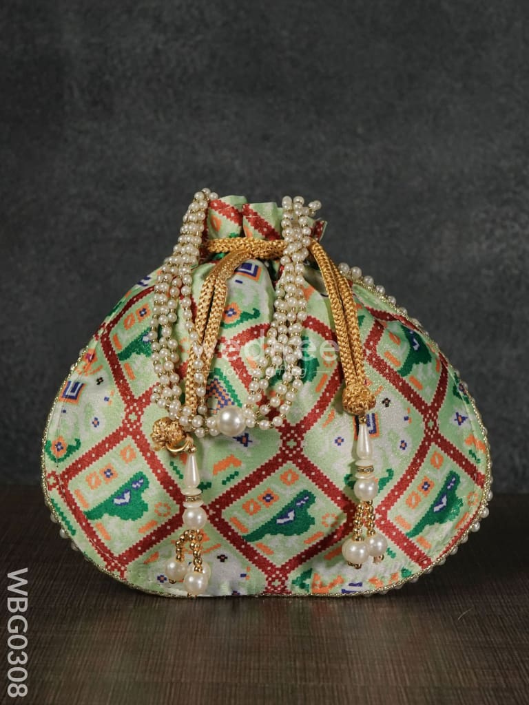 Potli Bag With Patola Design - Wbg0308 Bags