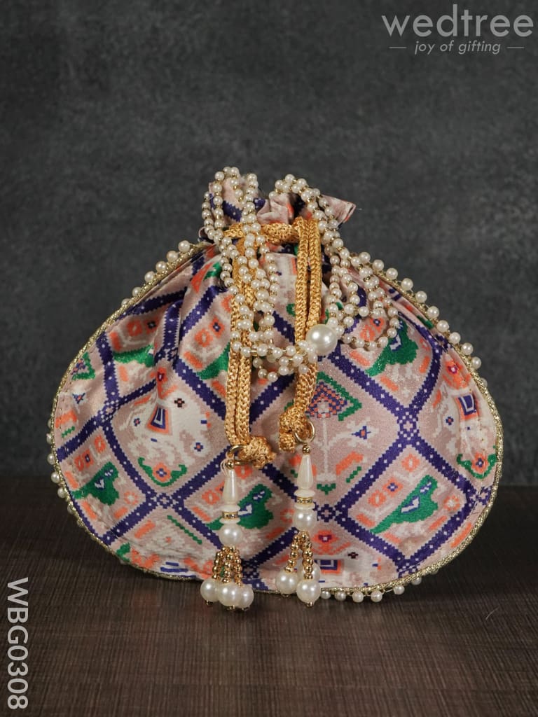 Potli Bag With Patola Design - Wbg0308 Bags