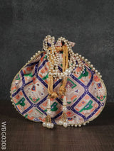 Potli Bag With Patola Design - Wbg0308 Bags