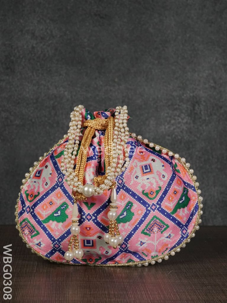 Potli Bag With Patola Design - Wbg0308 Bags