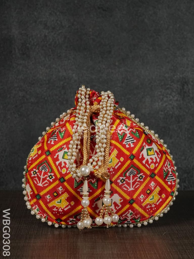 Potli Bag With Patola Design - Wbg0308 Bags