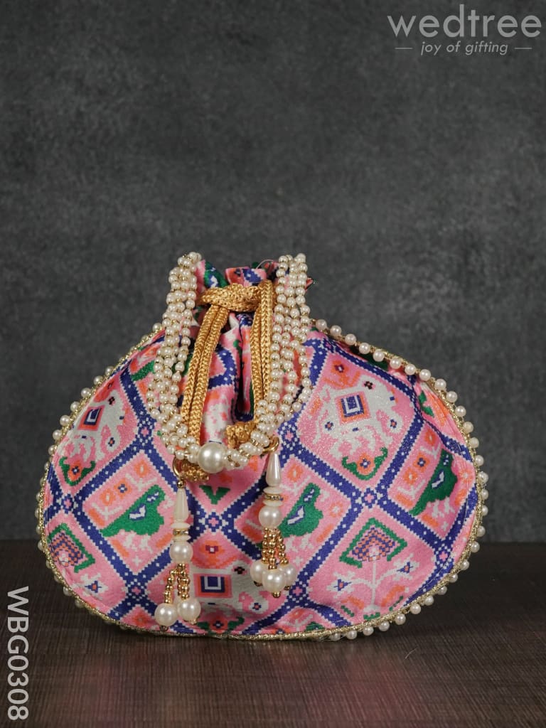 Potli Bag With Patola Design - Wbg0308 Bags