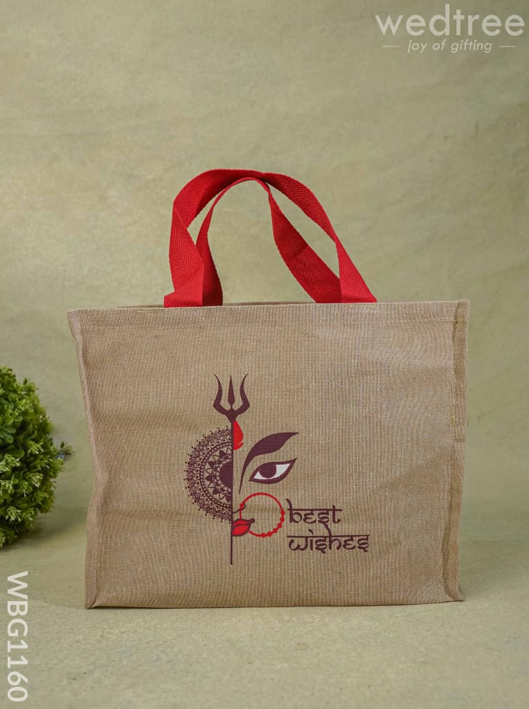 Printed Lakshmi Face Juco Bag - Wbg1160 Jute Bags