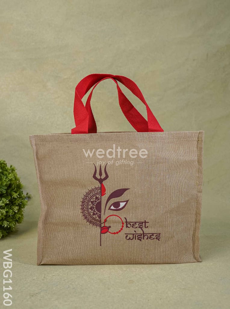 Printed Lakshmi Face Juco Bag - Wbg1160 Jute Bags