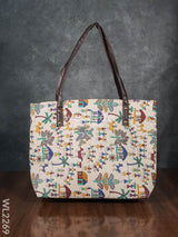 Printed Fabric Handbag - Leather Base Wl2269 Regular Handbags