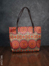 Printed Fabric Handbag - Leather Base Wl2269 Regular Handbags