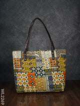 Printed Fabric Handbag - Leather Base Wl2269 Regular Handbags