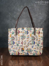 Printed Fabric Handbag - Leather Base Wl2269 Regular Handbags