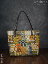 Printed Fabric Handbag - Leather Base Wl2269 Regular Handbags