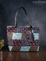 Printed Fabric Handbag - Leather Base Wl2269 Regular Handbags