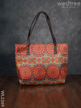 Printed Fabric Handbag - Leather Base Wl2269 Regular Handbags