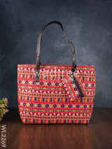 Printed Fabric Handbag - Leather Base Wl2269 Regular Handbags