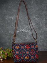 Printed Fabric Sling Bag With Faux Leather Handle - Wl3019-2 Bags