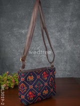 Printed Fabric Sling Bag With Faux Leather Handle - Wl3019-2 Bags