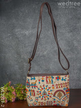 Printed Fabric Sling Bag With Faux Leather Handle - Wl3019-2 Bags