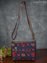 Printed Fabric Sling Bag With Faux Leather Handle - Wl3019-2 Bags